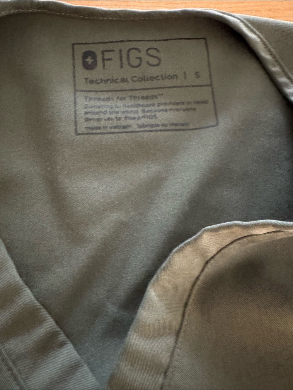 Figs Olive Green Scrub Set with Orange Drawstring - Picture 2 of 3